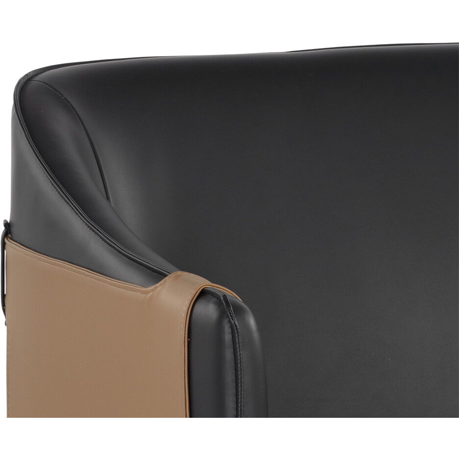 Carter Napa Black / Napa Cognac Lounge Chair